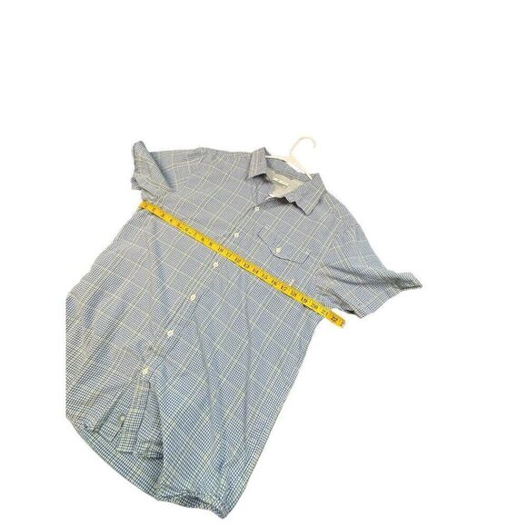 Columbia Sportswear Men's M Blue & Yellow Gingham Button-Up Shirt - Picture 8 of 12